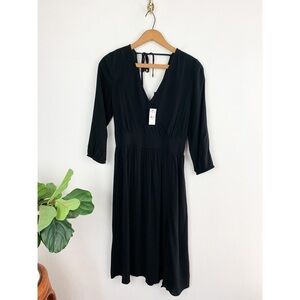NWT Express Black Lightweight Long Sleeve Midi Dress Sz XS